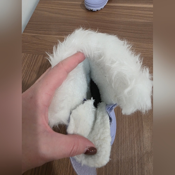 Gray Wolf Cute Purple Cat Winter Boots Sz 5 - Picture 8 of 14
